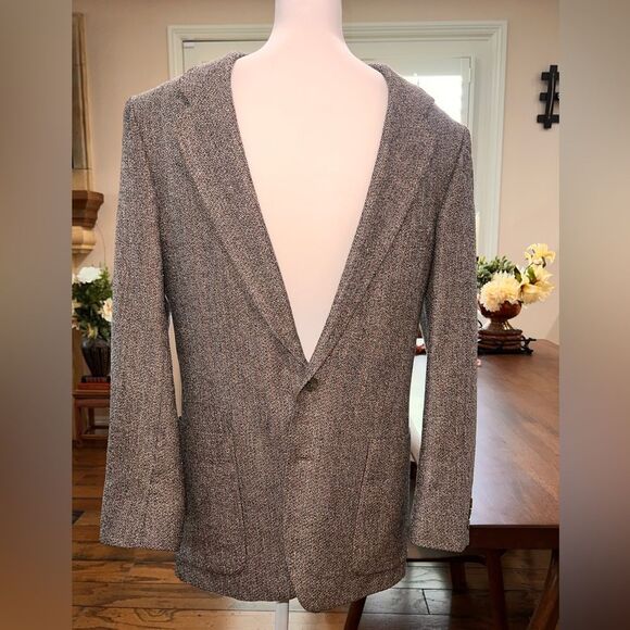 Yves Saint Laurent Tweed Sport Coat Blazer 2 Buttons Lined Made in France - Picture 1 of 11